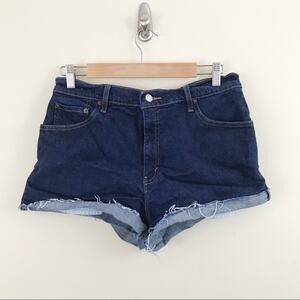 Vintage Y2K Levis 550 High Waist cheeky dark wash Cutoffs Jean shorts 12 30